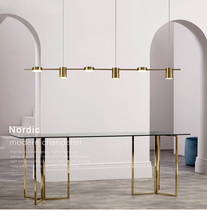 "Modern Linear Brunch Chandelier Dimmable Hanging Lighting