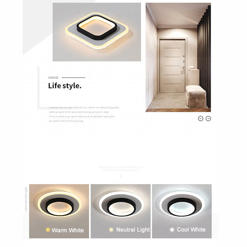 Contemporary Ceiling Light Minimalist LED For Hallway Kitchen Bathroom