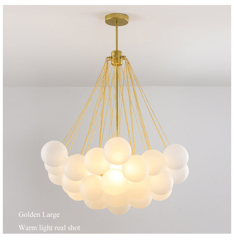 Modern Chandelier Bubbles Ball Shape Frosted Glass DIY Hanging Light Fixture