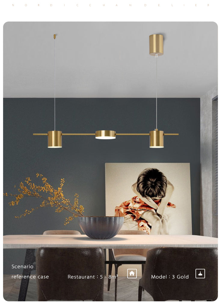 Modern Linear Brunch Chandelier Dimmable Ceiling Lamp