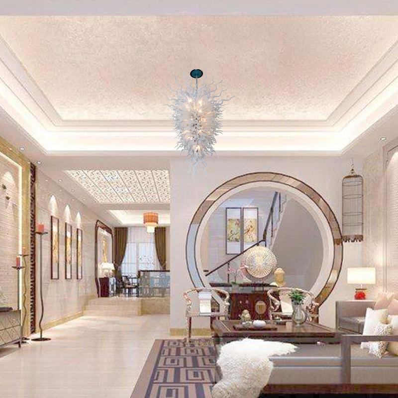 white blown glass chandelier for hotel.jpg