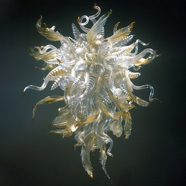 Chihuly Blown Glass Chandelier Horn And Ribbon