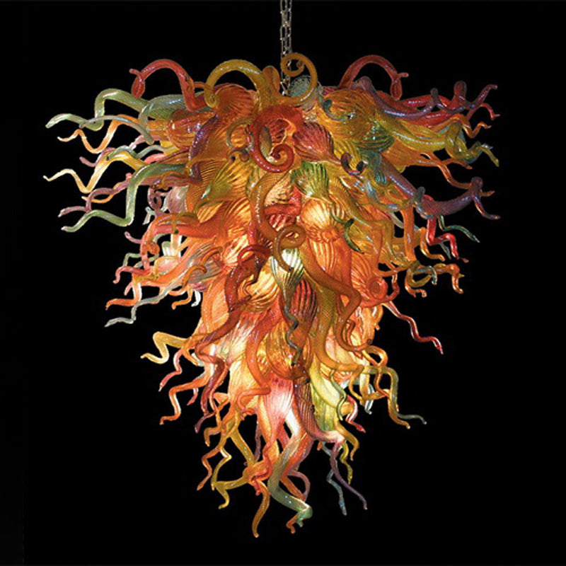 Blown Glass Chandelier Large Colorful Chihuly Style Art Decor