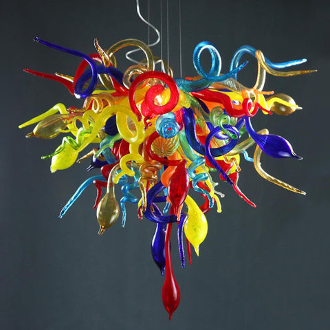 Luxury Blown Glass Chandelier Colorful Chihuly Style