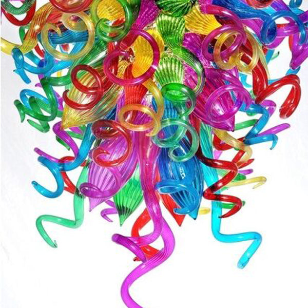 Blown Glass Chandelier Colorful Chihuly Style