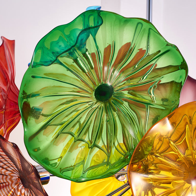 colorful blown glass ceiling plates