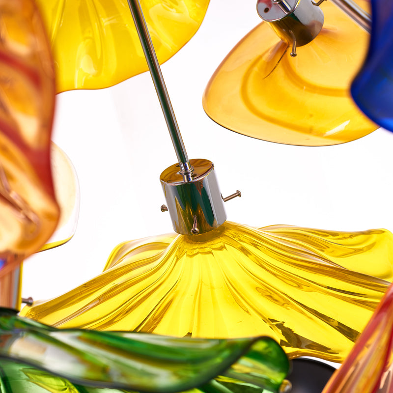 colorful blown glass ceiling flower chandelier