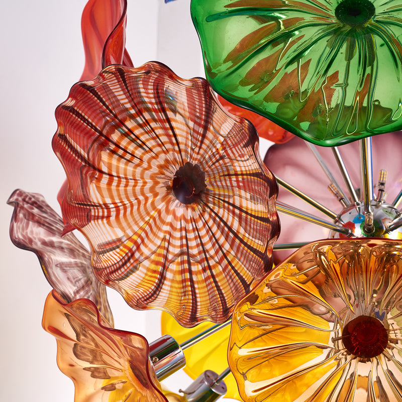 colorful blown glass wall plates chandelier