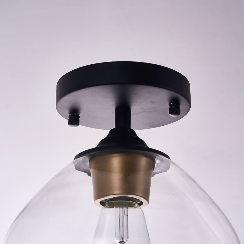 Industrial Style Clear Glass Lampshade Flush Mount Ceiling Lights