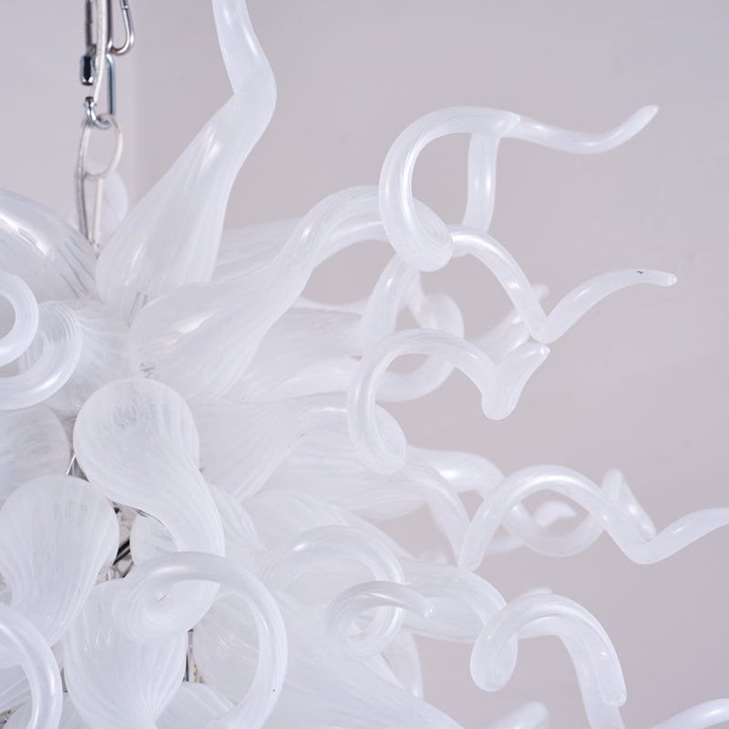 white glass chandelier