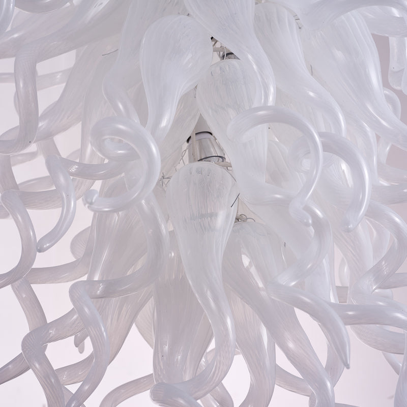 white glass chandelier