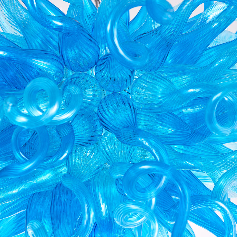 blue blown glass chandelier Murano Glass