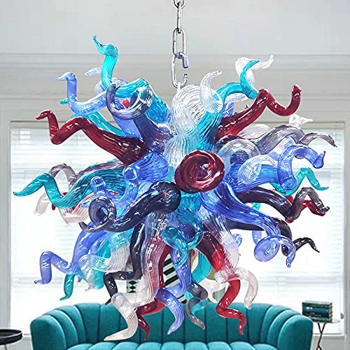 Blown Glass Chandelier Multi Colors Chihuly Style