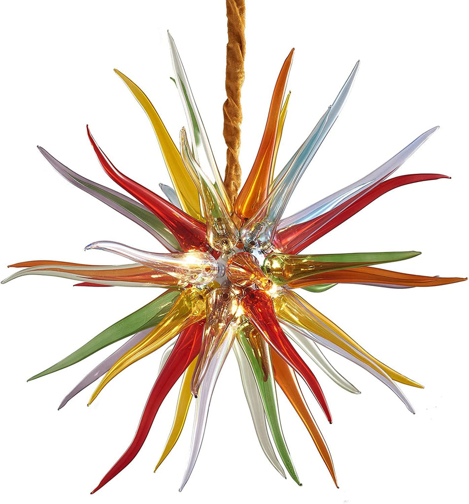 Blown Murano Glass Chandelier Multi-color Chihuly Style