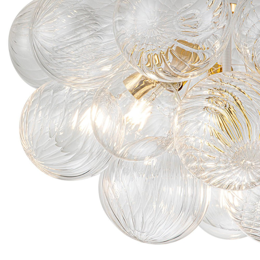 Modern Clear globe bubble Ball Swirled Texture Glass Chandelier