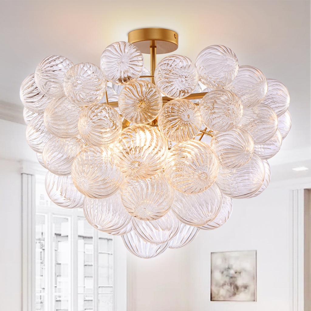 Talia Style Glass ball chandelier-Longree