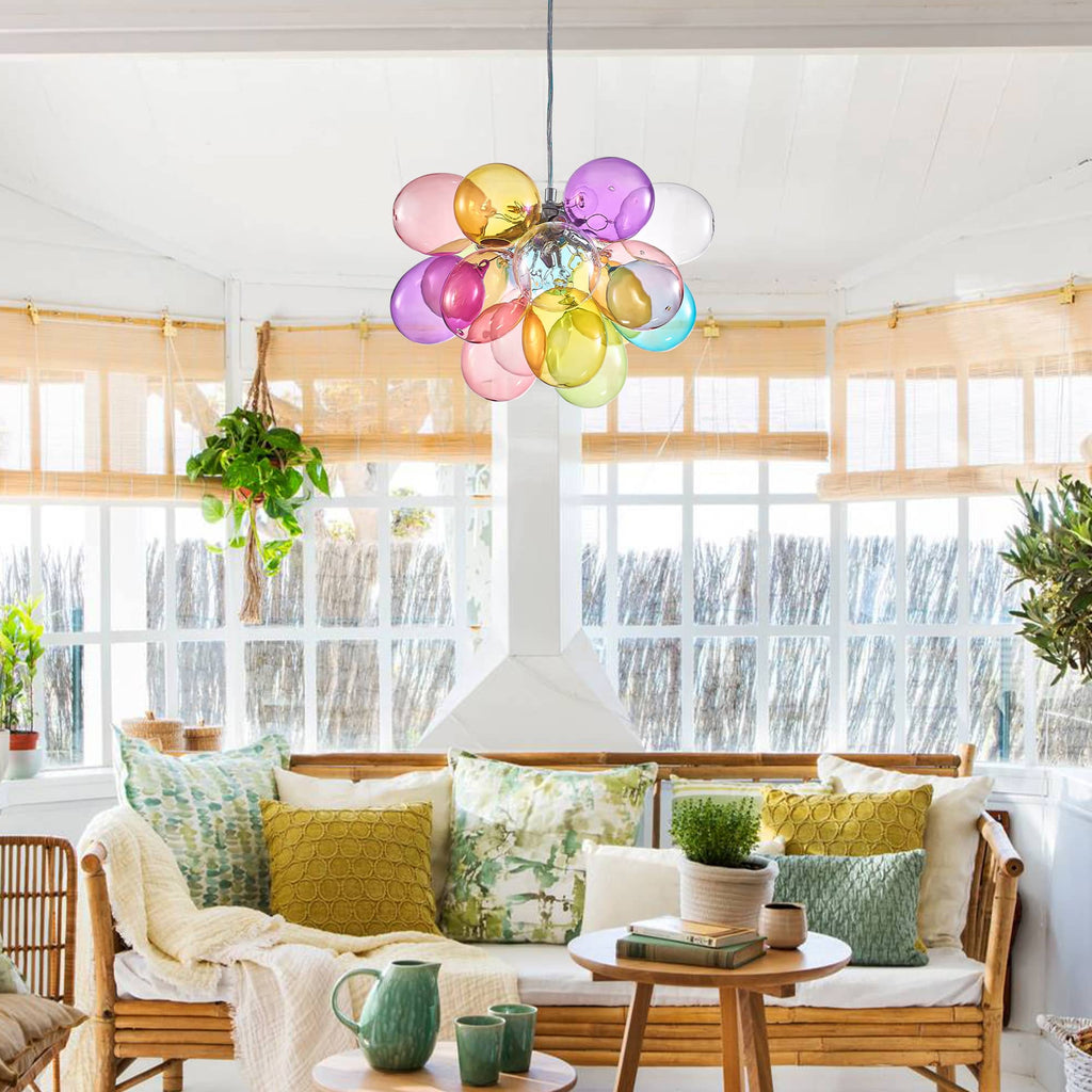 Colorful Blown Glass Bubble Balloon Chandelier