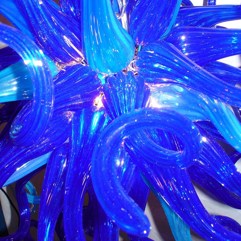 Blue Passion Blown Glass Chandelier Chihuly Type