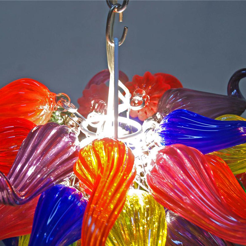 Blown Glass Chandelier Colorful Hand Blown Chihuly Style