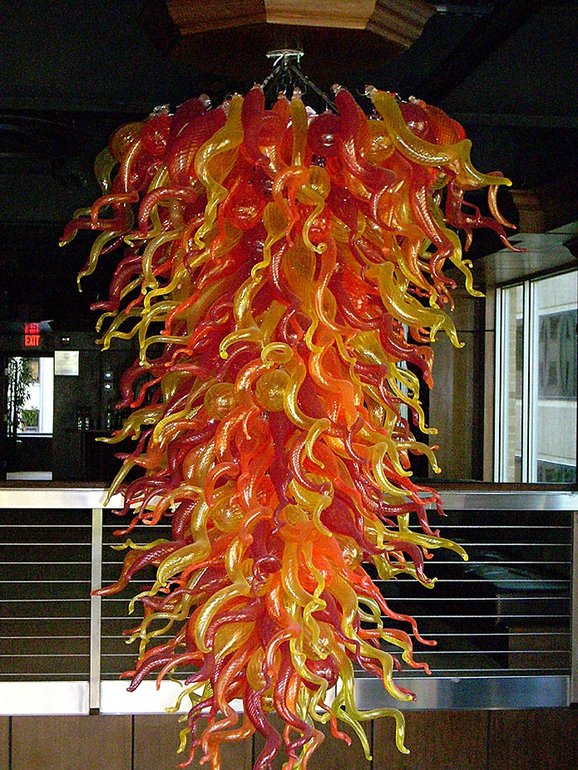 Red Pepper Blown Glass Chandelier Chihuly Style Indoor Art Decor