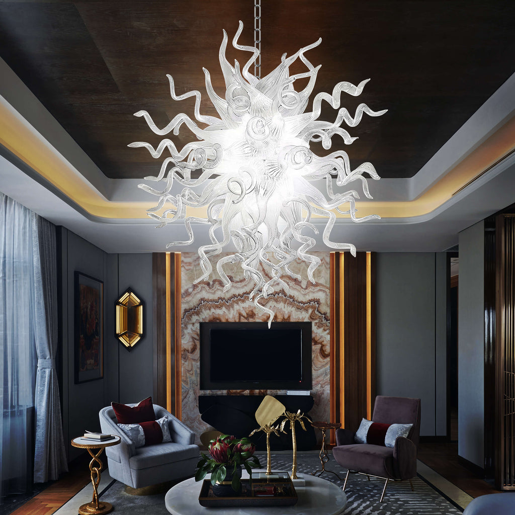 Crystal white Chihuly glass chandelier - Longree