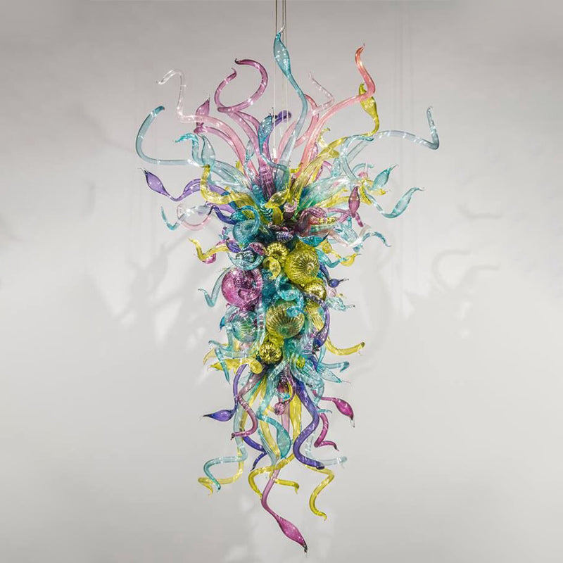 Blown Glass Chandelier Colorful Chihuly Style Murano Glass