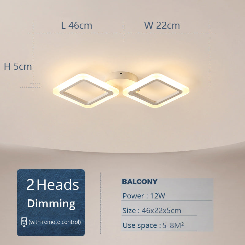 Modern Ceiling Light LED Acrylic Strip With Remote Control Dimmable Decorative Art