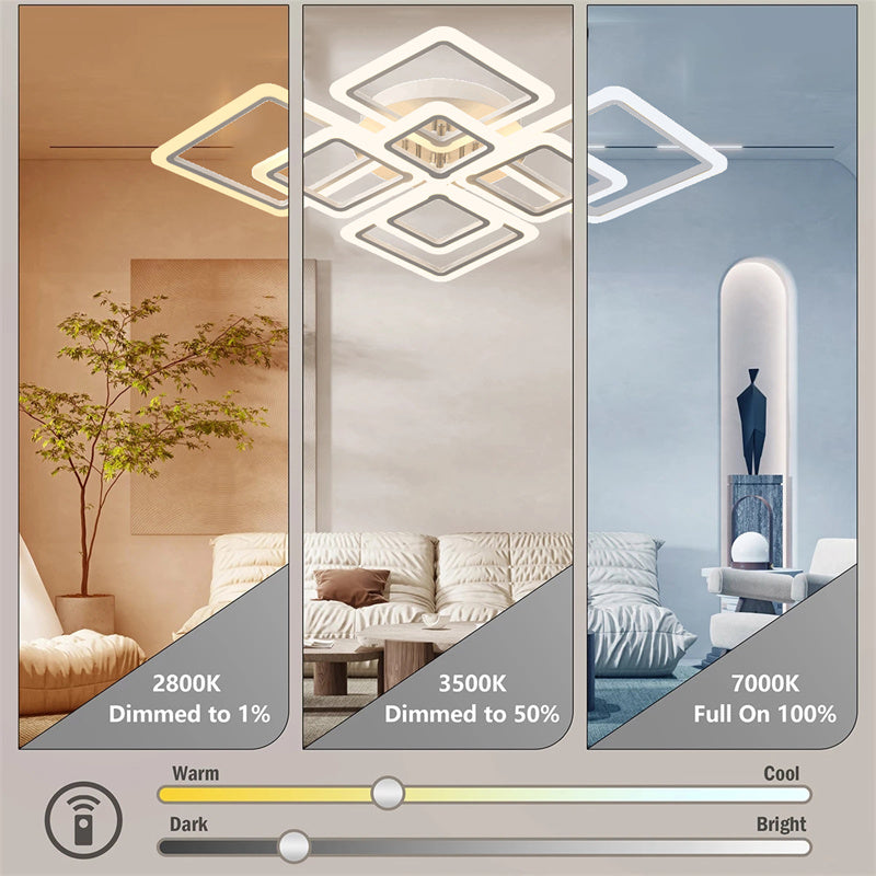 Modern Ceiling Light LED Acrylic Strip With Remote Control Dimmable