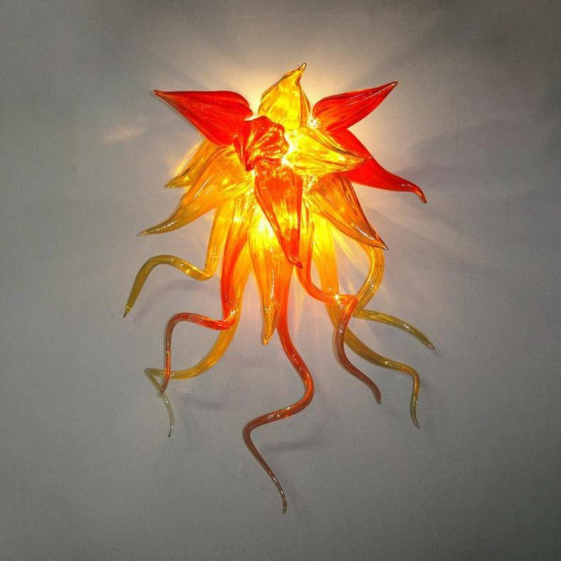 Chihuly Style Colored Glass Wall Light LED Bulbs Hand Blown Glass