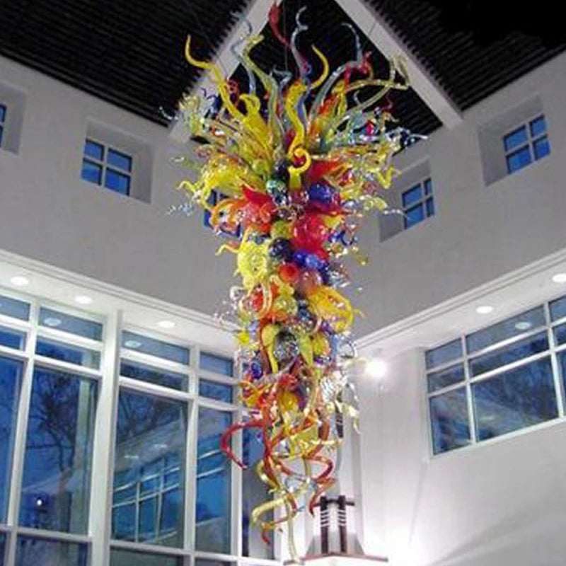 large Chihuly inspired blown glass chandelier.jpg