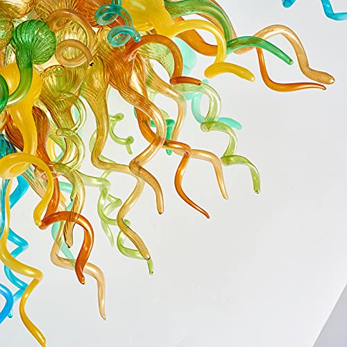 Blown Glass Chandelier Multi-color Chihuly Style