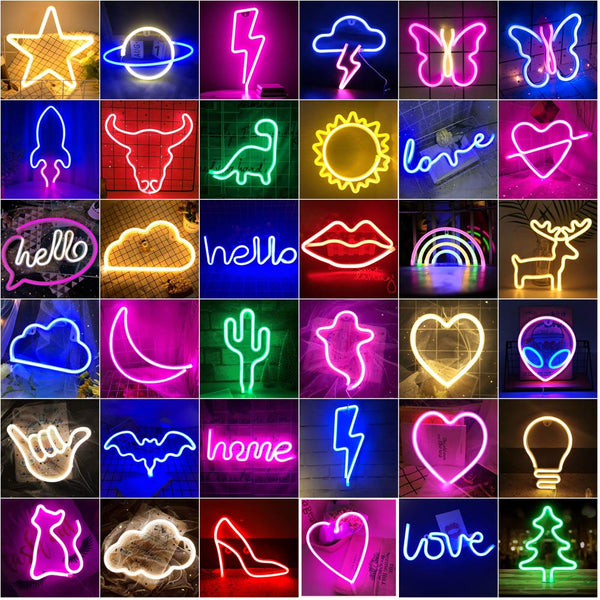 Hanging LED Neon Sign Wall Art Home Decor For Festival And Party