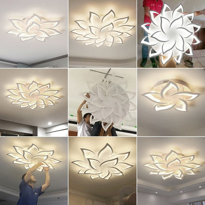 Lotus Shape Ceiling Light LED Semi Flush With App Remote Control