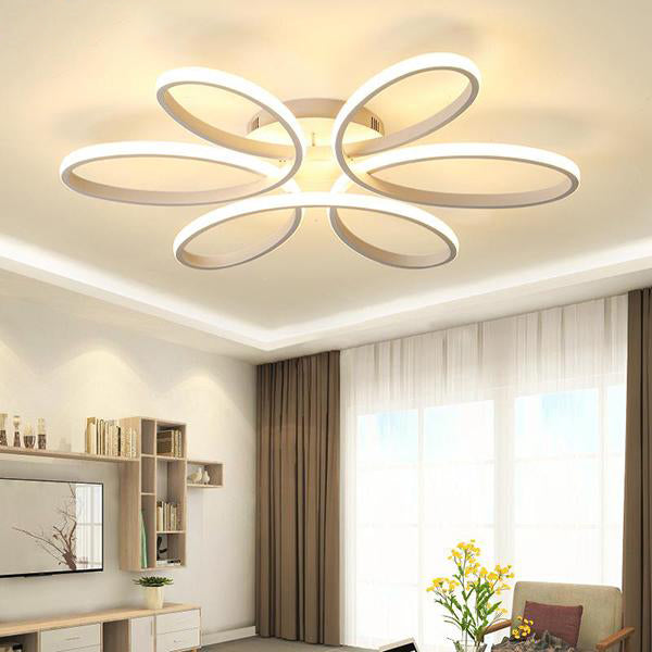 Modern Chandelier Flower Shape Geometric LED Strip Ceiling Light