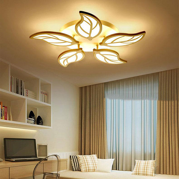 Modern Ceiling Lights Leaf Shape LED For Bedroom