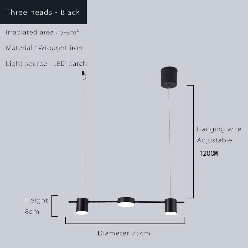 Modern Linear Brunch Chandelier Dimmable Suspension Lamp