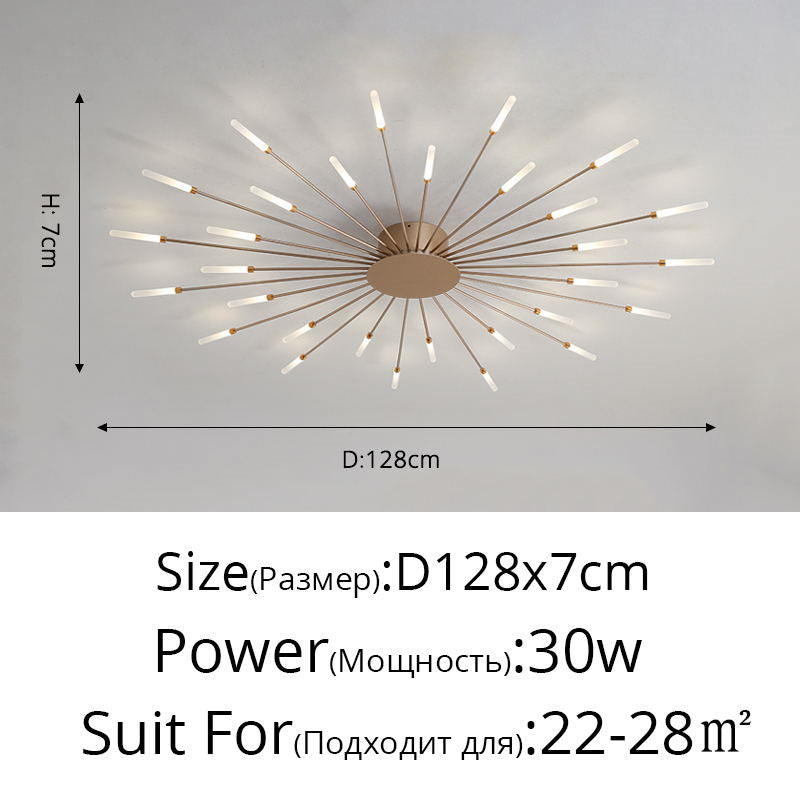 Modern Firework Chandelier  Semi Flush With Magic Wand LED