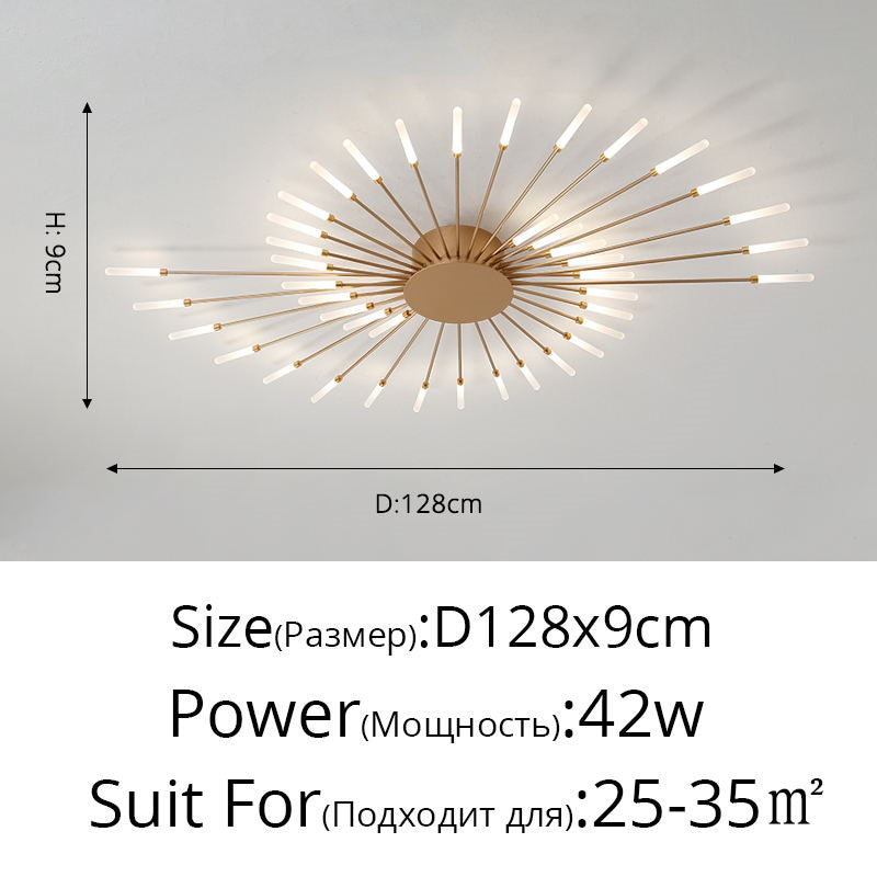 Modern Firework Chandelier  Semi Flush With Magic Wand LED