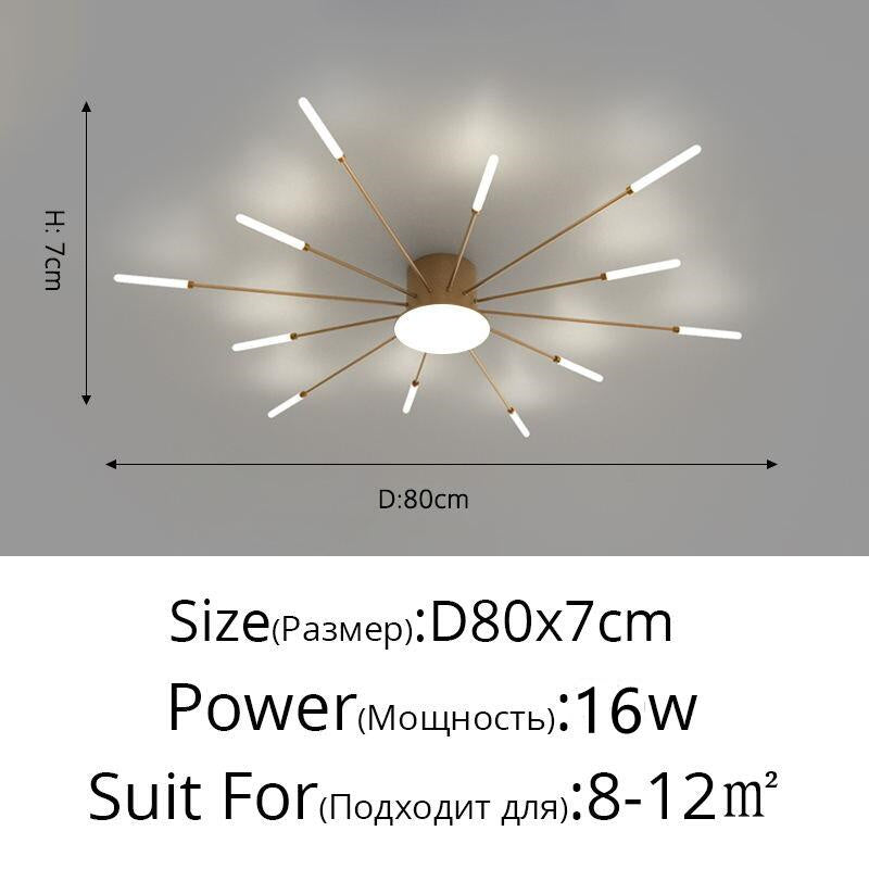 Modern Firework Chandelier  Semi Flush With Magic Wand LED