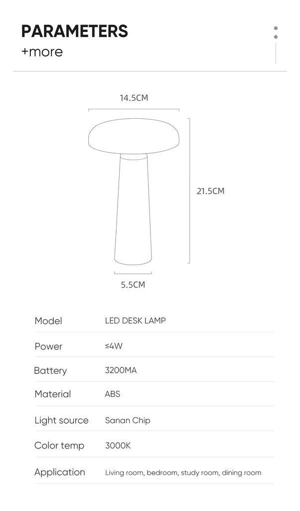 Desk Lamp Touch Control Rechargeable Battery LED Bulbs