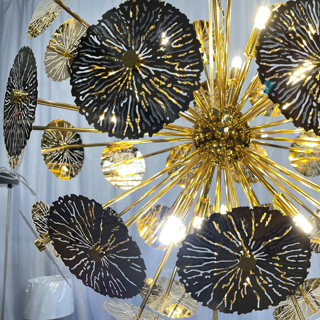 Sputnik Dandelion Hollow Out Steel Plates Chandelier