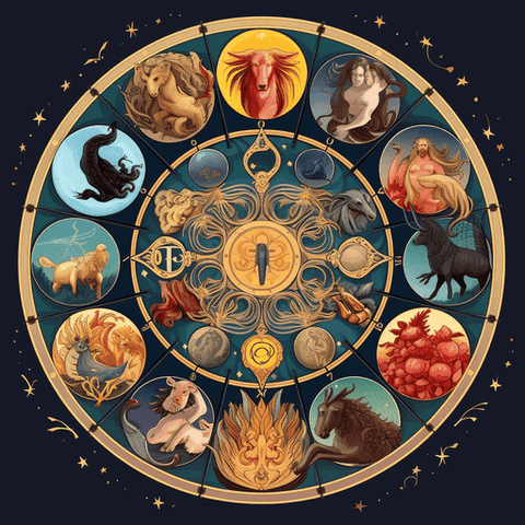 représentation roue du zodiaque