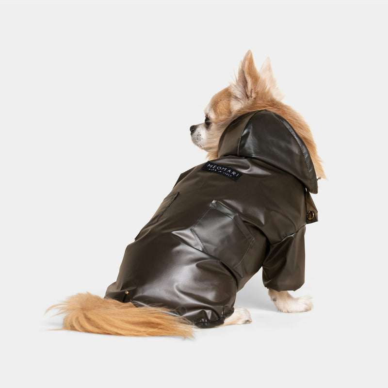 Perini Dog Raincoat Grey | Meomari - Luxury Dog Accessories Boutique