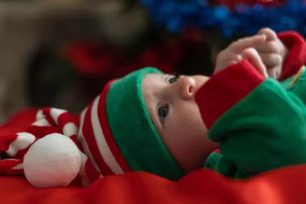 Medias Navidad para Niña y Bebé Rayada blanco y rojo verde Disfraz