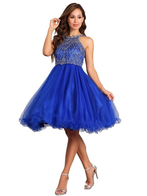 Cinderella Couture 5022 Rhinestone Halter Neck Tulle Junior Bridesmaid Dress