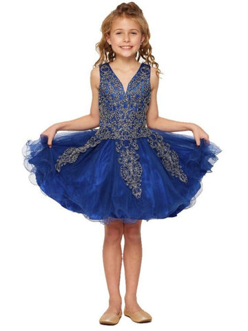 Big Girls Navy Junior Bridesmaid Dresses