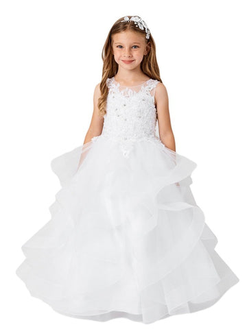 Girls White Pageant Dresses