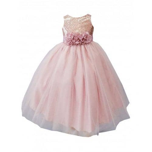 a pink dress