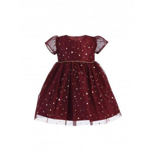 baby girl burgundy christmas dress