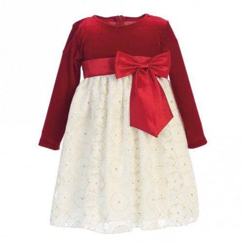 red ivory christmas dress